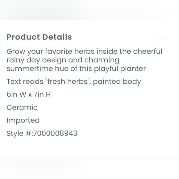 Rae Dunn "Fresh Herbs" Planter - Picture 2 of 2